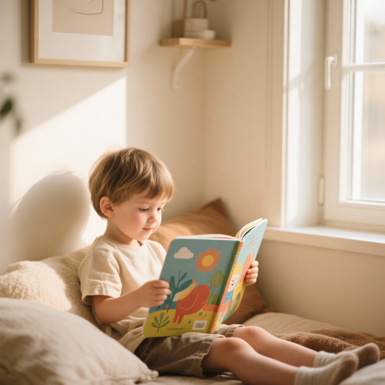 Child reading a book